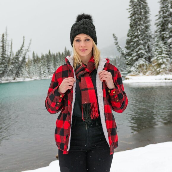 Rocky Mountain Flannel Jackets & Blazers - Rocky Mountain Flannel Sherpa Coat
